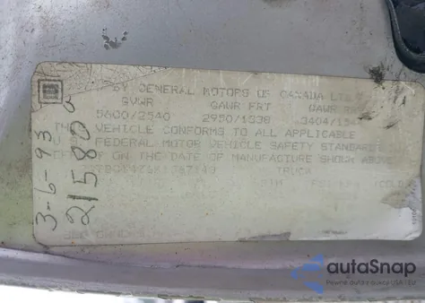 1989 GMC Sierra C1500 from USA, damaged, VIN 2GTDC14Z6K1567148